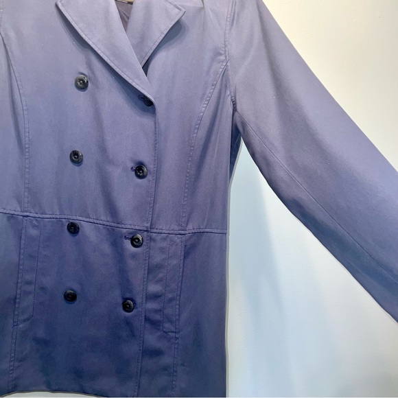 Overland Women’s Double Breasted Lined Blue 100% Tencel Jacket Size Medium - Picture 4 of 11